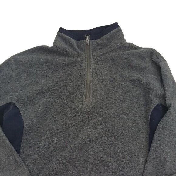 Nordic Track Fleece Pullover Gray Quarter Zip Mock Neck Outdoor Mens Size M - Picture 3 of 5